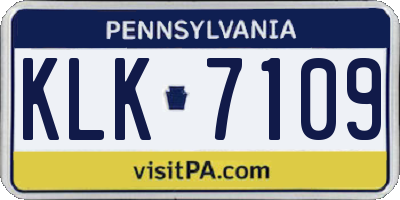 PA license plate KLK7109