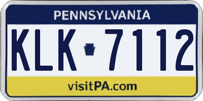 PA license plate KLK7112