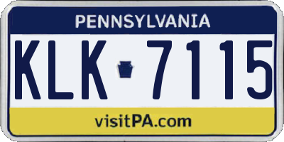PA license plate KLK7115