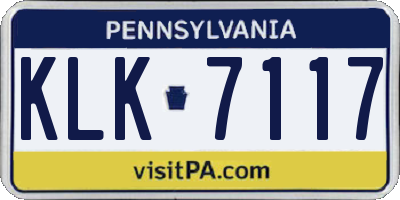 PA license plate KLK7117