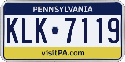 PA license plate KLK7119