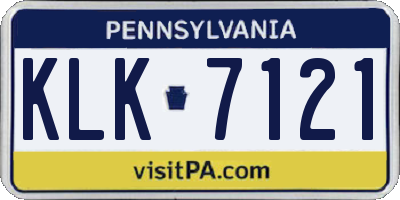 PA license plate KLK7121