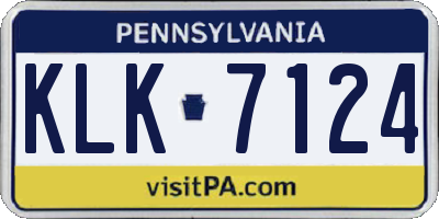 PA license plate KLK7124