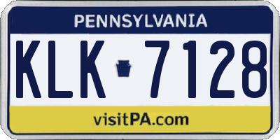 PA license plate KLK7128