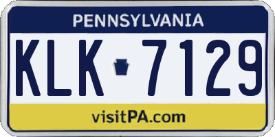 PA license plate KLK7129