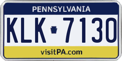 PA license plate KLK7130
