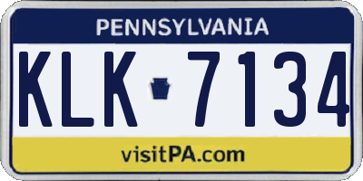 PA license plate KLK7134