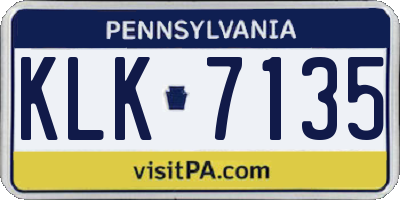 PA license plate KLK7135