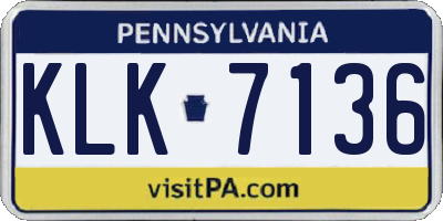 PA license plate KLK7136