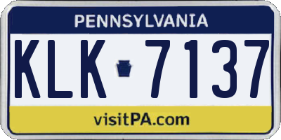 PA license plate KLK7137