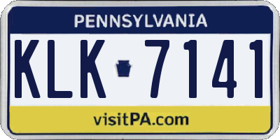 PA license plate KLK7141