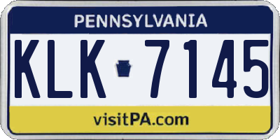 PA license plate KLK7145