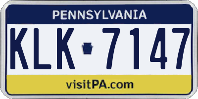 PA license plate KLK7147