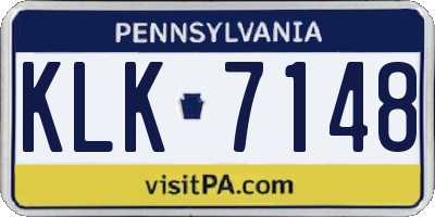 PA license plate KLK7148