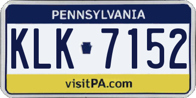 PA license plate KLK7152