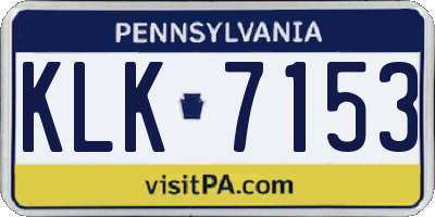 PA license plate KLK7153
