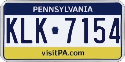 PA license plate KLK7154