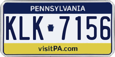 PA license plate KLK7156