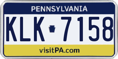 PA license plate KLK7158