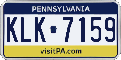 PA license plate KLK7159