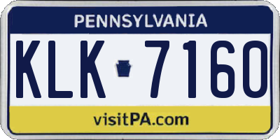 PA license plate KLK7160