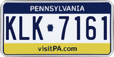 PA license plate KLK7161