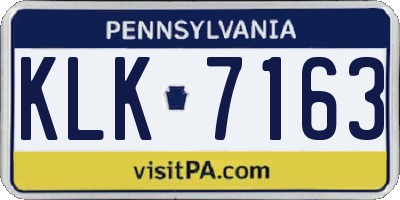 PA license plate KLK7163