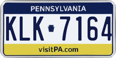 PA license plate KLK7164