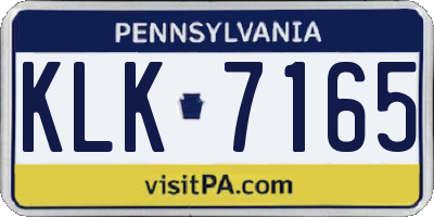 PA license plate KLK7165