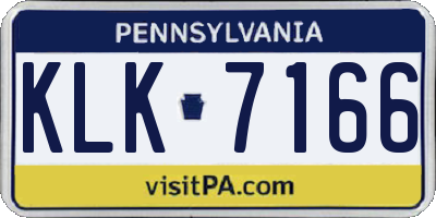 PA license plate KLK7166