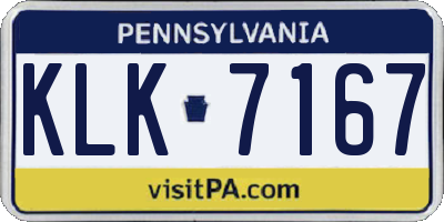 PA license plate KLK7167