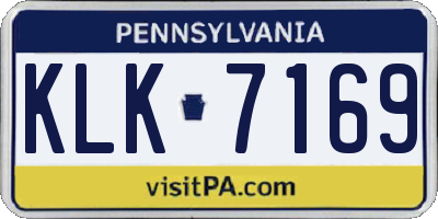 PA license plate KLK7169