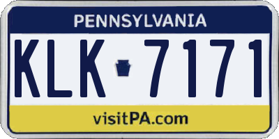 PA license plate KLK7171