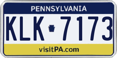 PA license plate KLK7173