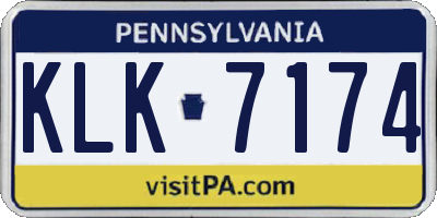 PA license plate KLK7174