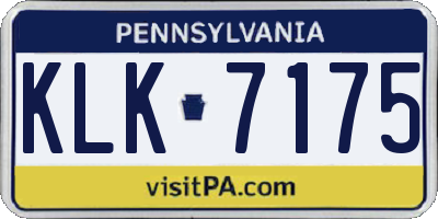 PA license plate KLK7175
