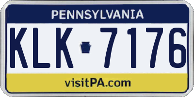 PA license plate KLK7176