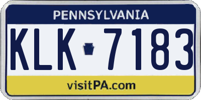 PA license plate KLK7183