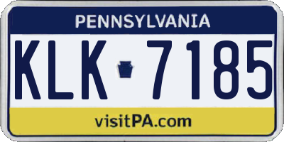PA license plate KLK7185