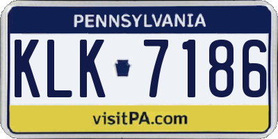 PA license plate KLK7186