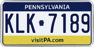 PA license plate KLK7189