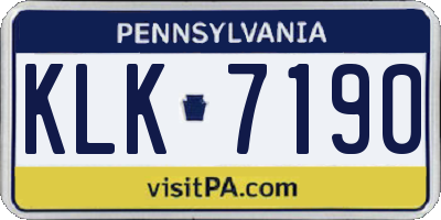 PA license plate KLK7190