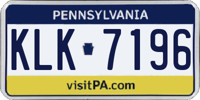 PA license plate KLK7196