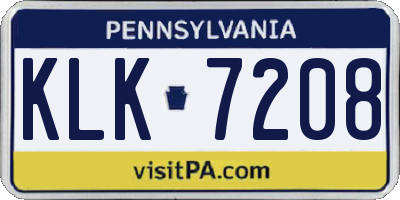 PA license plate KLK7208