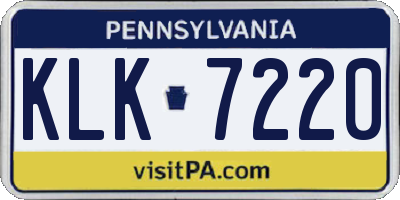 PA license plate KLK7220