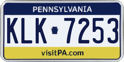 PA license plate KLK7253