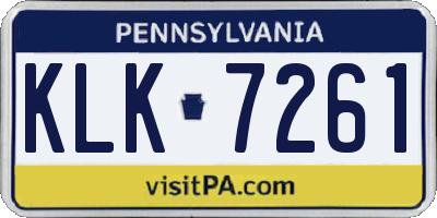 PA license plate KLK7261