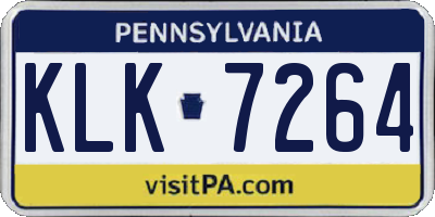 PA license plate KLK7264