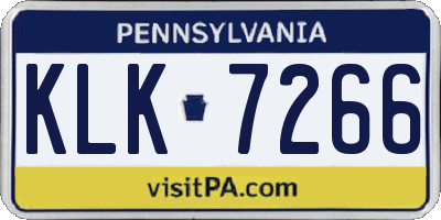 PA license plate KLK7266