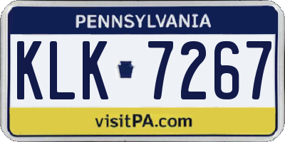 PA license plate KLK7267